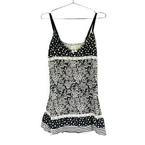 PJ Studio Slip Dress Gown M Mini Length Polka Dots Floral